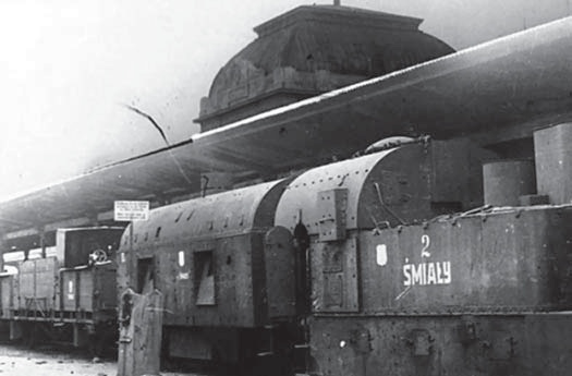 Польский бронепоезд «Smialy» на станциигорода Львов, ноябрь, 1918 год